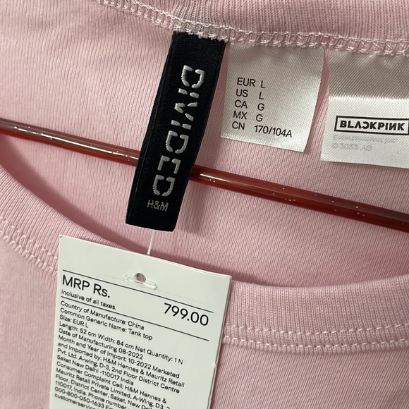 Black pink x H&M cotton vest top | NWT - Picture 9 of 11